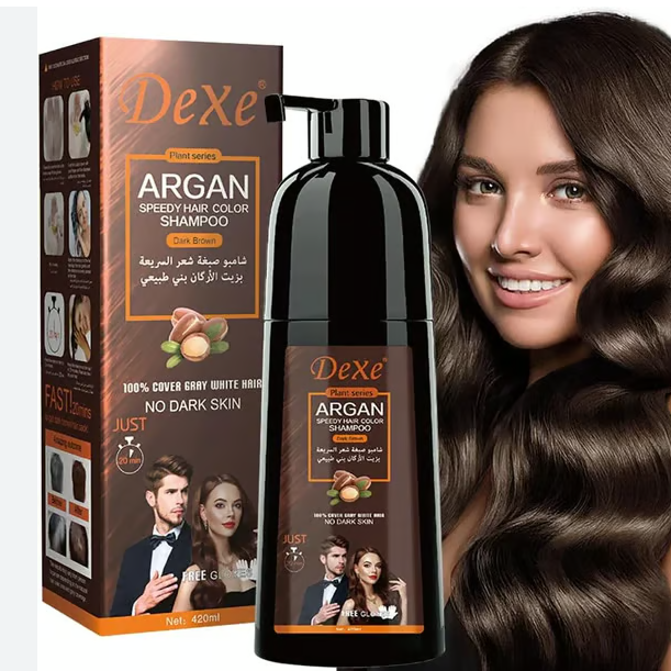 Dexe-Speedy Hair color Shampoo with Argan-Dark Brown-420 ML