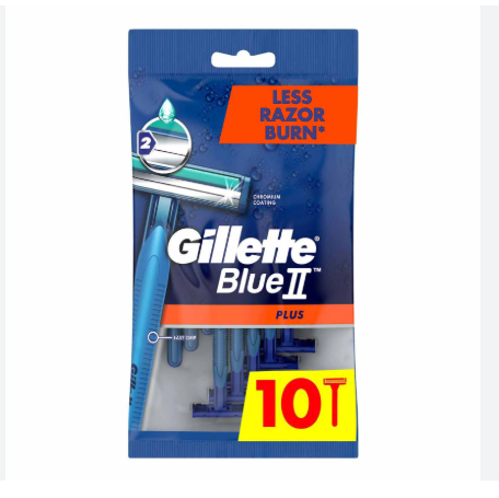 Gillette Blue II Plus Easy Grip Disposable Razors - 10 Pack | Bahrain