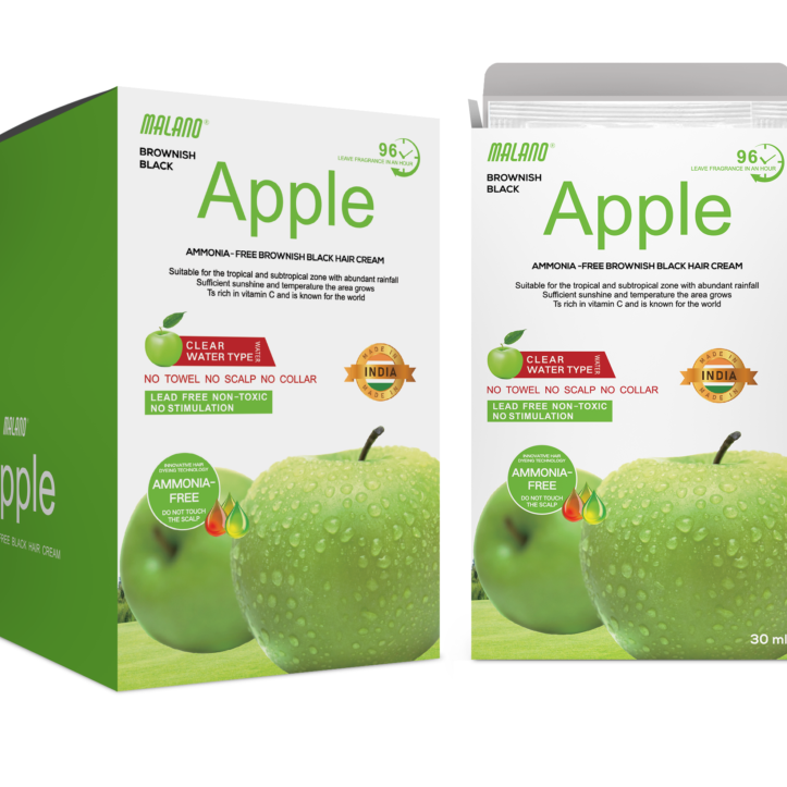 Apple 72hr Apple Ammonia Free Dye Shampoo Brown Color Sachet Pack of 30ml x 10