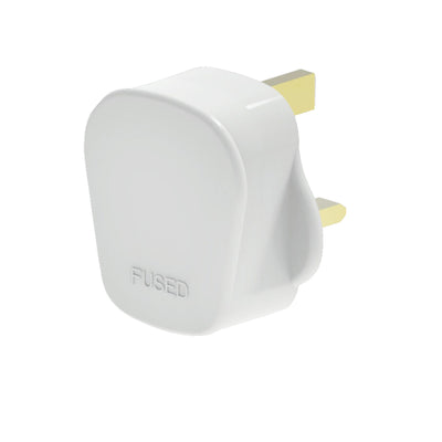3 Pin UK Mains Top Plug 13A for UK appliances, electrical power connector.