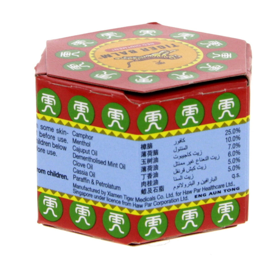Tiger Balm Red Ointment 19.4g – Pain relief ointment with menthol and camphor for muscles and joints.
