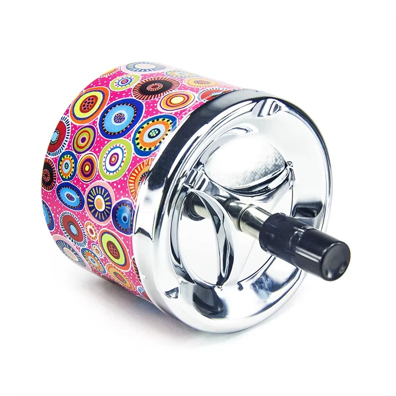 Premium 95mm Stainless Steel Ashtray with Lid - Creative Pattern