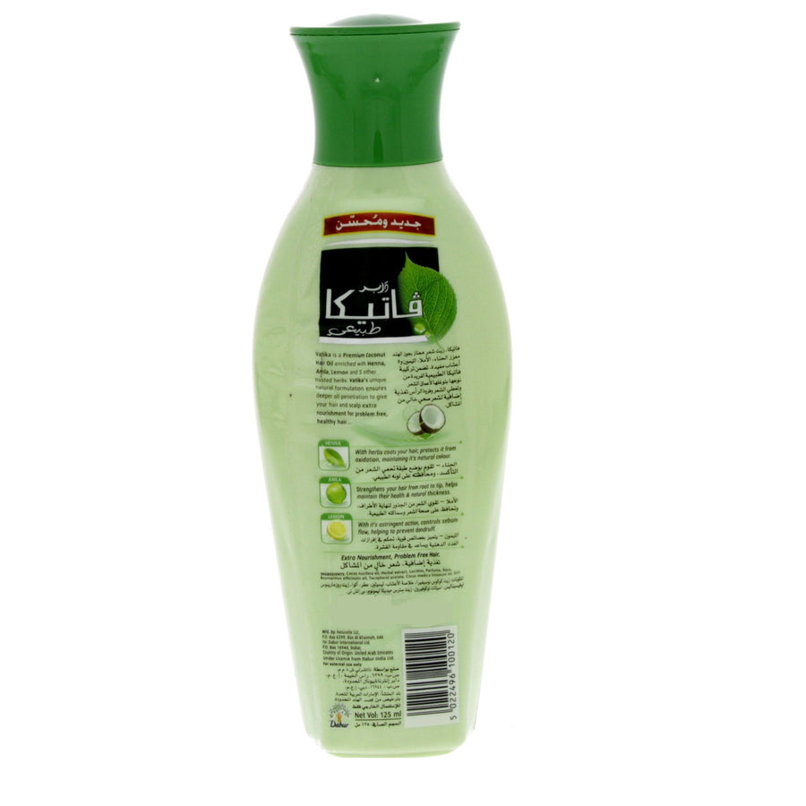Dabur Vatika Hair Oil 125ml bottle - Enriched coconut hair oil with natural ingredients for nourished hair in Bahrain