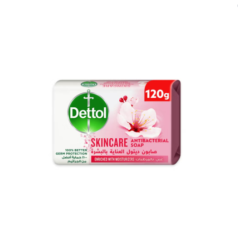 Dettol Antibacterial Bar Soap Skincare 100g – Trusted germ protection soap for clean and healthy skin.