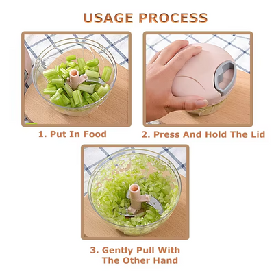 Multifunction Hand Garlic Mini Chopper Vegetable Cutter Food Processor Portable Blender With Pull String Kitchen Easy to Clean