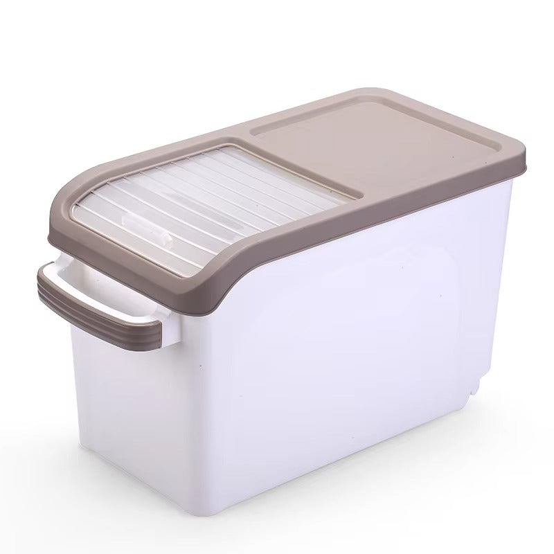Kitchen Large Capacity Rice Grain tank Multigrain Pet Food Storage Box With Handle Wheels