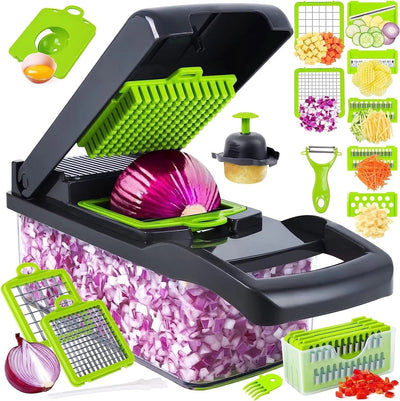 Manual Vegetable Cutter New Silicone Onion & Carrot Chopper with Spatula for Kitchen Food Chopper