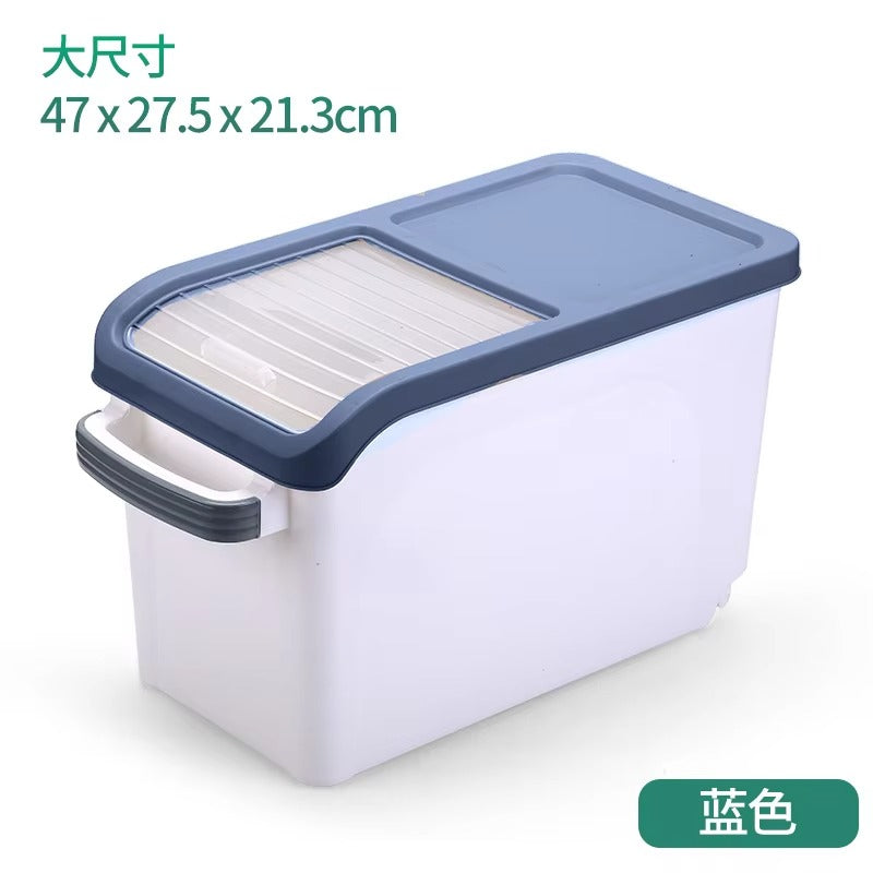 Large Capacity Rice & Grain Storage Box with Wheels | Pet Food Container