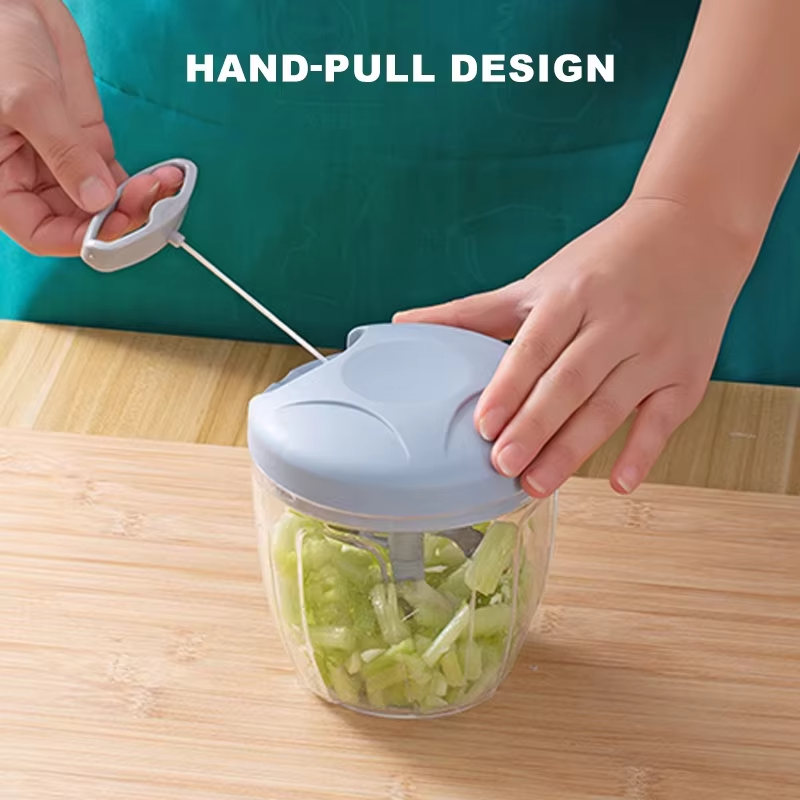 Multifunction Hand Garlic Mini Chopper Vegetable Cutter Food Processor Portable Blender With Pull String Kitchen Easy to Clean