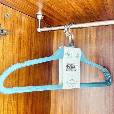 5-Pc Durable Metal Hangers Set | Colorful Clothes Organizer