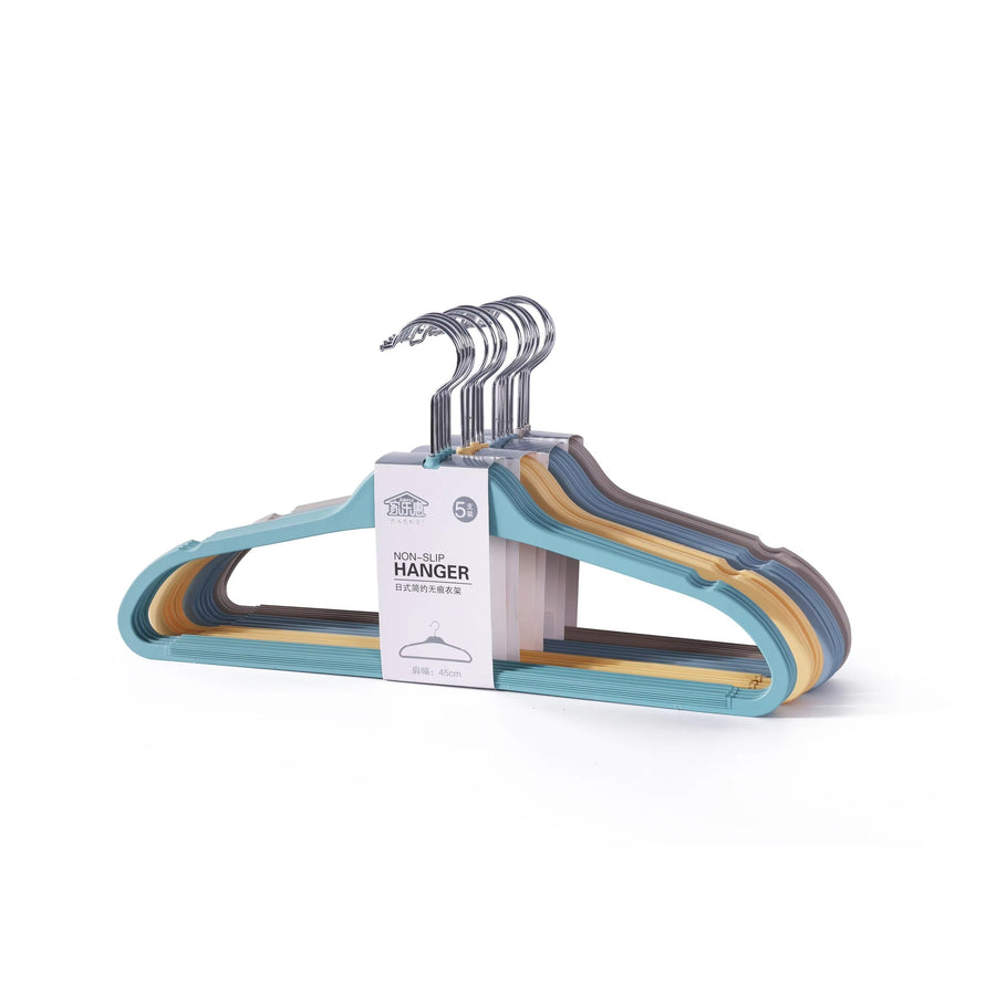 5-Pc Durable Metal Hangers Set | Colorful Clothes Organizer