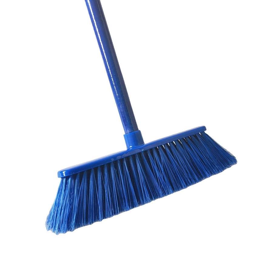 Bahrain's Best Blue Soft Broom with Long Metal Handle | Indoor & Outdoor