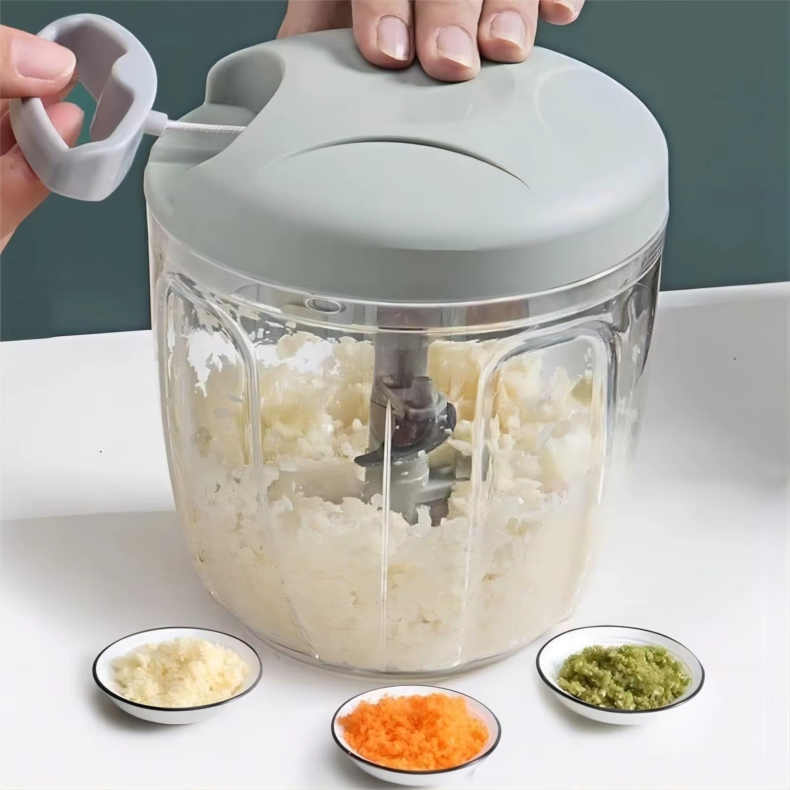 Multifunction Hand Garlic Mini Chopper Vegetable Cutter Food Processor Portable Blender With Pull String Kitchen Easy to Clean