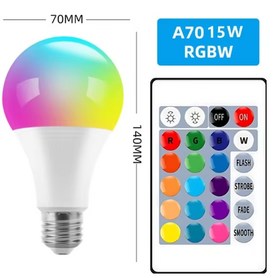 Smart RGB E27 LED Bulb with Remote Control | Dazzling Color Changing Light