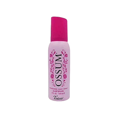 Ossum Teaser Deodorant Body Spray for Women 120ml – Captivating fragrance for all-day freshness.