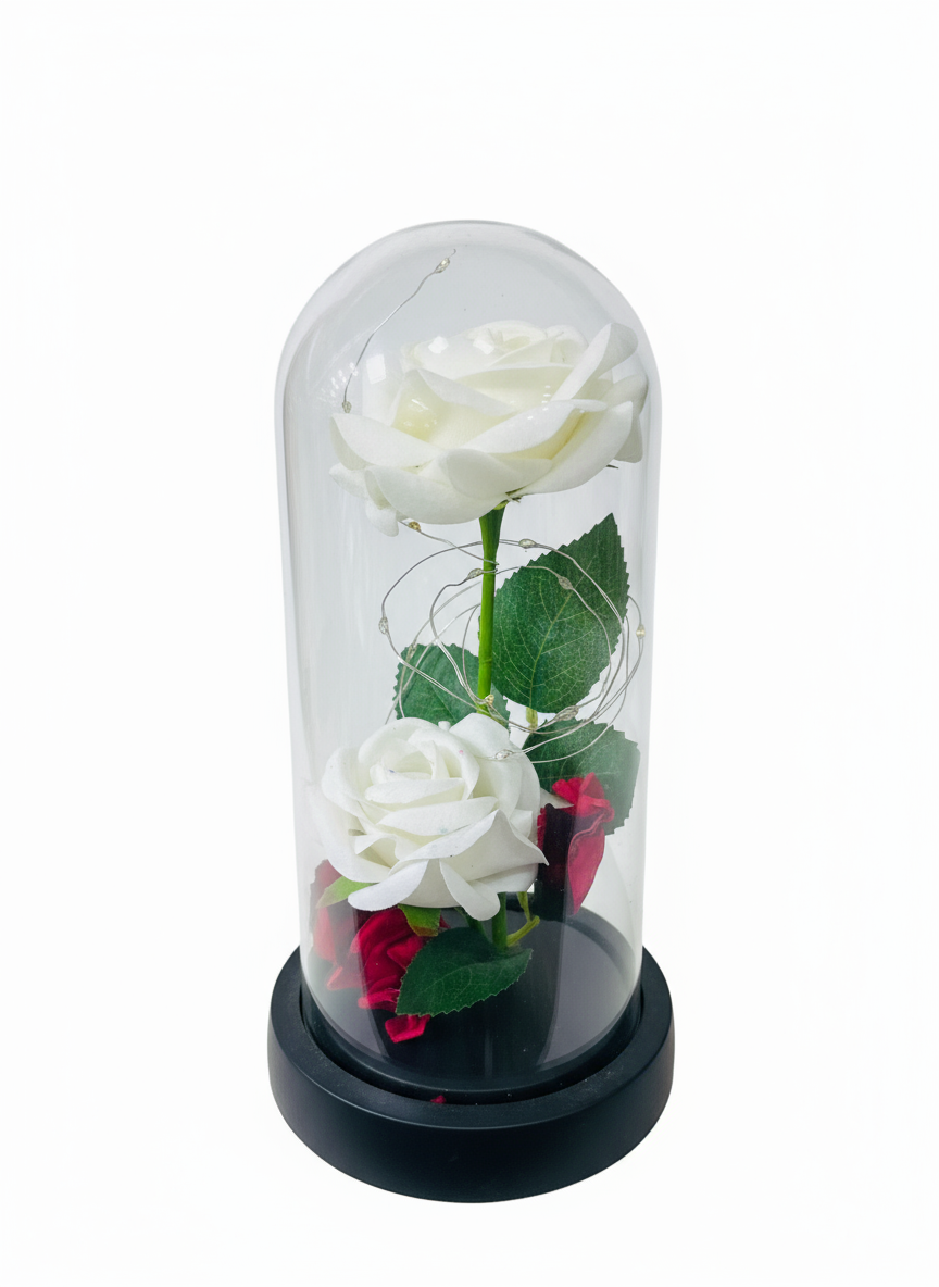 Eternal Light Up Preserved Rose in Glass Dome | Perfect Gift for Her