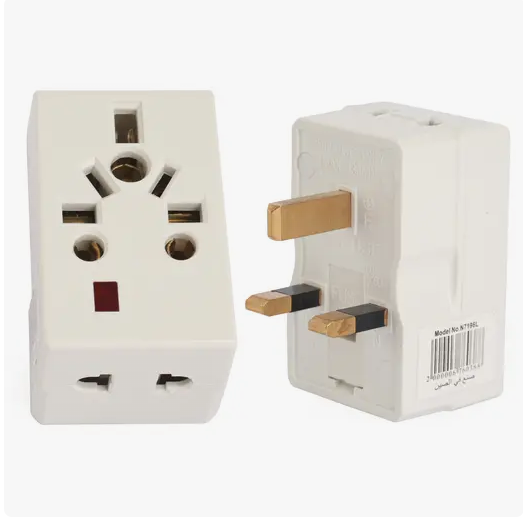 UK 3 Pin Adapter Plug 15A for UK and universal use, durable and reliable electrical power connector.

