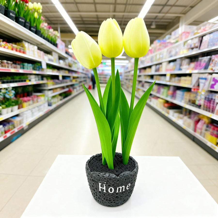 Yellow Rose Artificial Plant | Lifelike Indoor Faux Floral Decor